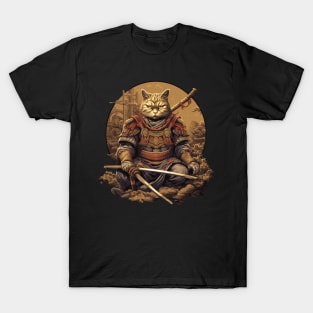 samurai ninja cat T-Shirt